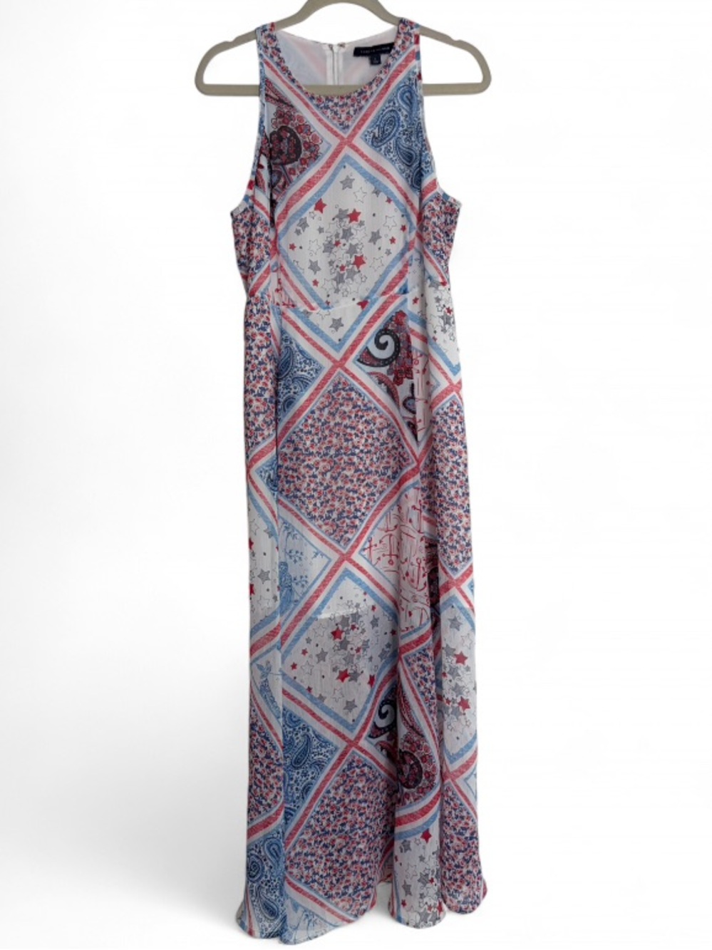 Tommy Hilfiger Patchwork Print Sleeveless Maxi Dress Size 8
